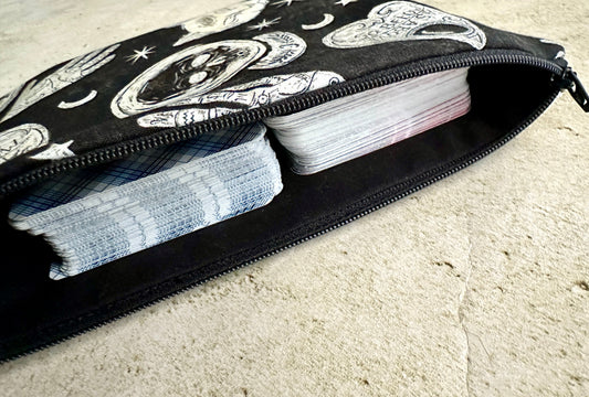Witchy Tarot Card Bag With Zipper - Tarot Deck Storage Bag