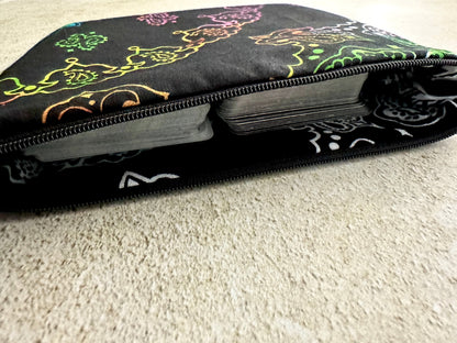 Rainbow Paisley Tarot Bag Zipper Pouch – Witchy Gift for Tarot & Oracle Card Readers
